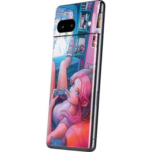 Pink Hair Anime Gamer Girl by Ivy Dolamore Pixel Skins